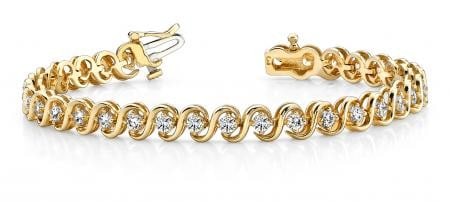 14K YELLOW GOLD 1 CTW G-H I1/I2 S LINK DIAMOND BRACELET: 14K YELLOW GOLD 1 CTW G-H I1/I2 S LINK DIAMOND BRACELET #PAPPS23435v5