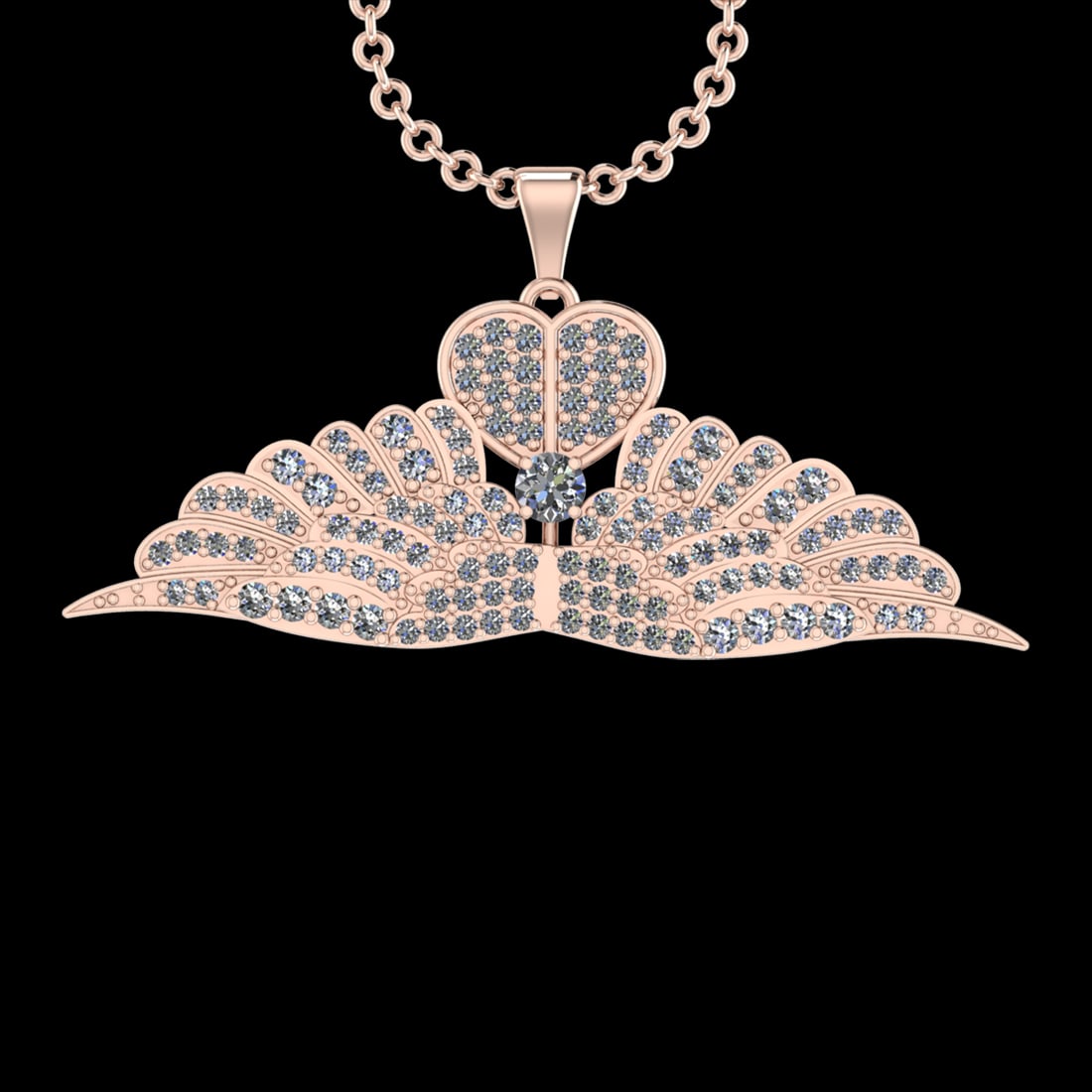 2.00 Ctw SI2/I1 Diamond 18K Rose Gold Pendant Necklace: Center Diamond Weight :-: 0.50 Ctw ( Round Cut) Color :- J-K Clarity : SI2/I1 Center Stone Setting : Prong Side Diamond Weight Of Ctw 1.50 Ctw Color : J-K Clarity : SI2/I1 Stone Setting : Prong Metal