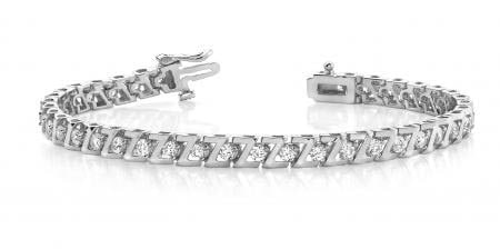14KT WHITE GOLD 1 CTW G-H SI2/SI3 Z LINK PRONG SET DIAMOND TENNIS BRACELET (1 of 1)