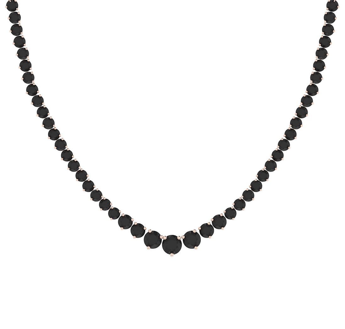 4.04 Ctw i2/i3 Treated Fancy Black Diamond 14K Rose Gold Slide Necklace (1 of 1)