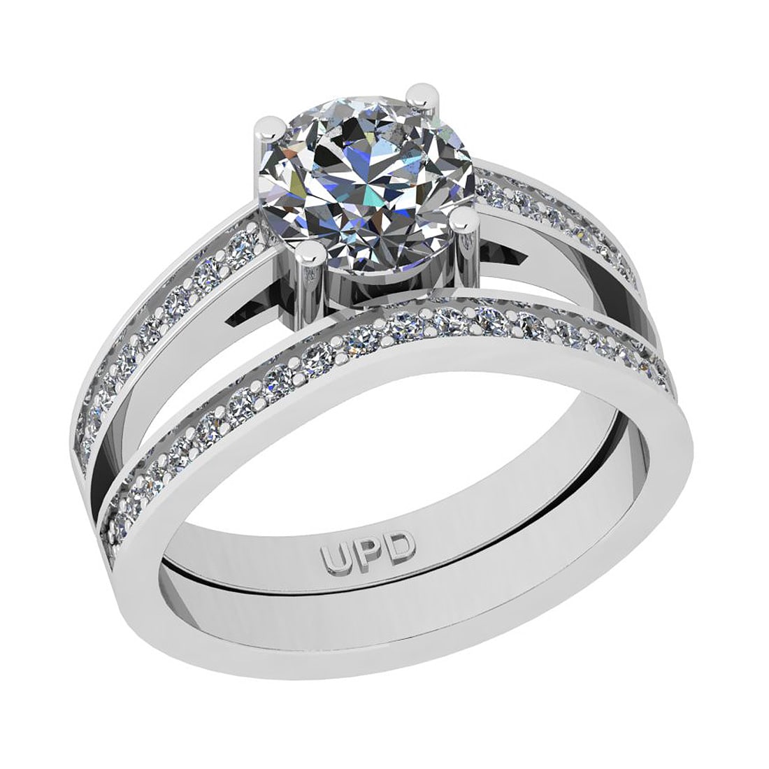 1.42 Ctw SI2/I1 Gia Certified Center Diamond 14K White Gold Engagement Set: Center Diamond Weight : 1.00 Ctw ( Round Cut GIA Certified ) Center Diamond Color :-J-K Center Stone Setting : Prong Center Clarity : SI2/I1 Side Stone Weight Of Ctw 0.42 Ctw Side Stone Color : J-K St