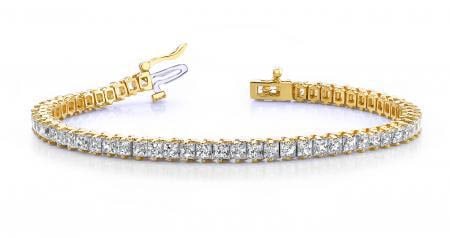 CERTIFIED 14K YELLOW GOLD 7 CTW G-H SI2/I1 CLASSIC PRINCESS PRONG SET DIAMO: CERTIFIED 14K YELLOW GOLD 7 CTW G-H SI2/I1 CLASSIC PRINCESS PRONG SET DIAMOND TENNIS BRACELET MADE IN USA #PAPPS21515v6