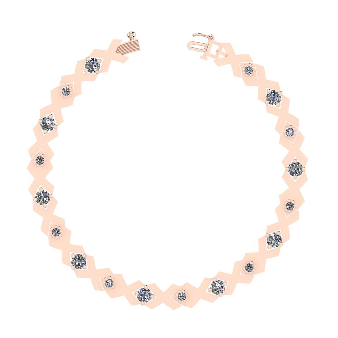 1.10 Ctw SI2/I1 Diamond 14K Rose Gold Bracelet: Center Diamond Weight : 1.10 Ctw (Round Cut) Center Diamond Color :- J-K Center Clarity : SI2/I1 Stone Setting : Prong Metal Weight : Approx 9.30 Gram 14K Rose Gold Bracelet B7806 #PAPPS60690v7