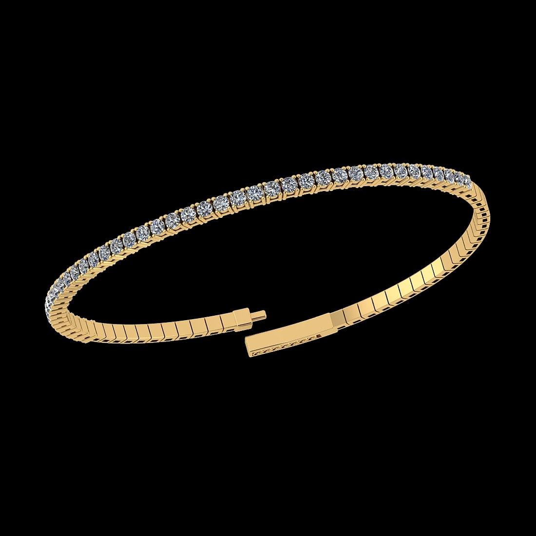 0.90 Ctw i2/i3 Diamond 14K Yellow Gold Half Bangle: Center Diamond Weight : 0.90 Ctw (Round Cut) Center Diamond Color :- J-K Center Clarity : i2/i3 Stone Setting : Prong Metal Weight : Approx 6.55 Gram 14K Yellow Gold Half Bangle MJ4026-1.7FB