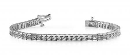 14KT WHITE GOLD 2 CTW G-H VS2/SI1 BOX LINK DIAMOND TENNIS BRACELET (1 of 1)