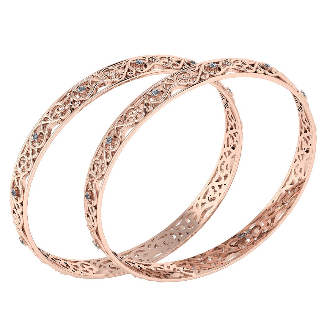 0.72 Ctw SI2/I1 Diamond 10K Rose Gold Bengals: Center Stone Weight : 0.72 Ctw (Round Cut ) Center Stone Color : J-K Stone Clarity : SI2/I1 Stone Setting : Prong Metal Weight : Approx 42.10 Gram Bengals s Size : 57 mm 2 24 Inches 10K Rose Gold Beng