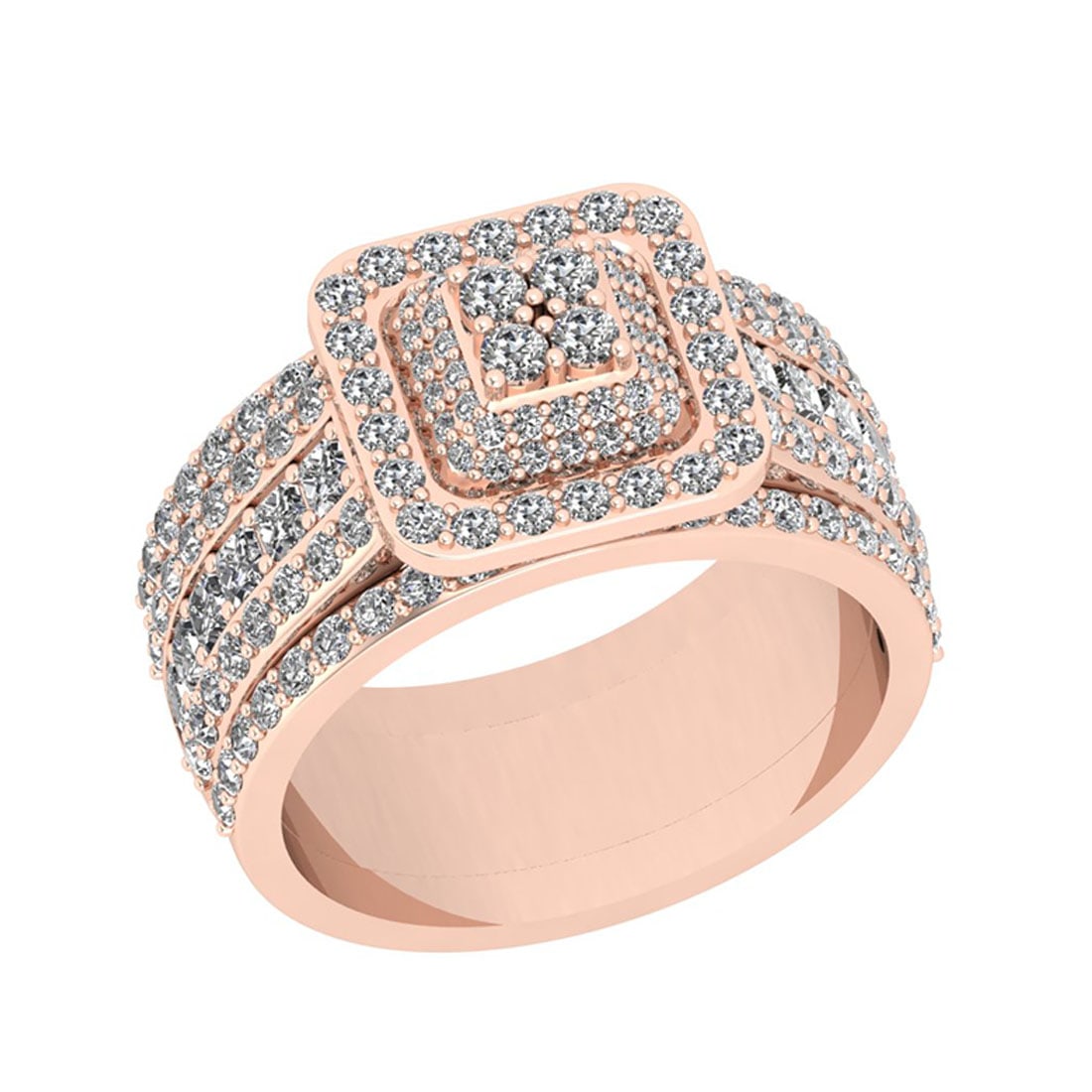 2.40 Ctw SI2/I1 Diamond 14K Rose Gold Men s Engagement Ring: Total Diamond Weight : 2.40 Ctw (Princess & Round Cut) Color : J-K Setting : Prong Stone Clarity : SI2/I1 Metal Weight : Approx 11.50 Gram 14K Rose Gold Men s Engagement Ring Current Ring Size is 6 #P
