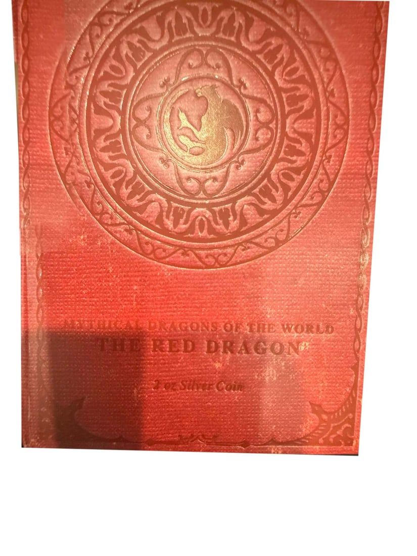 RED DRAGON Mythical Dragon 2 oZ .999 Color Silver Coin: RED DRAGON Mythical Dragon 2 oZ .999 Color Silver Coin #PAPPS98494v15