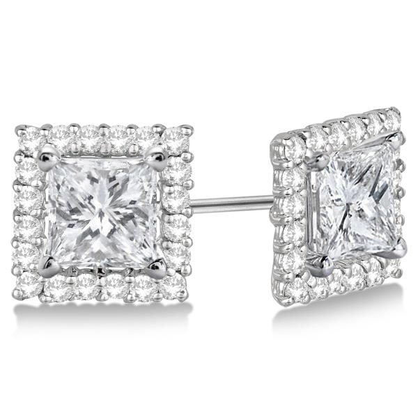 Square Diamond Earring Jackets Pave-Set 14k White Gold 0.50ctw (1 of 1)