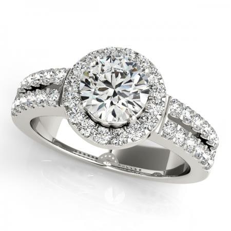 CERTIFIED PLATINUM 1.30 CTW J-K/VS-SI1 DIAMOND HALO ENGAGEMENT RING (1 of 1)