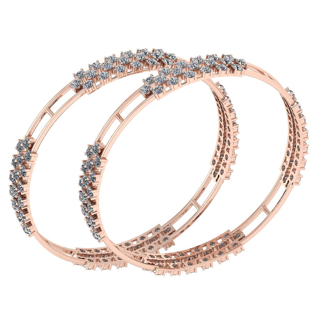 15.20 Ctw SI2/I1 Diamond 10K Rose Gold Bengals: Center Stone Weight : 15.20 Ctw (Round Cut ) Center Stone Color : J-K Stone Clarity : SI2/I1 Stone Setting : Prong Metal Weight : Approx 32.30 Gram Bengals s Size : 57 mm 2 24 Inches 10K Rose Gold Ben