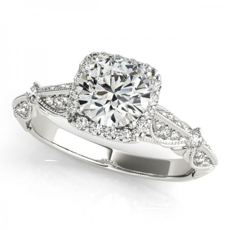 CERTIFIED PLATINUM 1.31 CTW J-K/VS-SI1 DIAMOND HALO ENGAGEMENT RING (1 of 1)