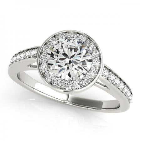 CERTIFIED PLATINUM .87 CTW J-K/VS-SI1 DIAMOND HALO ENGAGEMENT RING (1 of 1)