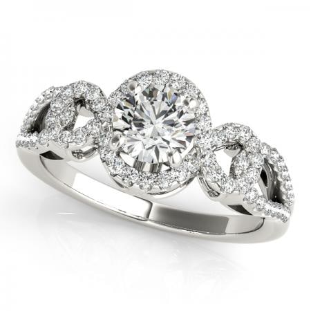 CERTIFIED PLATINUM 1.34 CTW J-K/VS-SI1 DIAMOND HALO ENGAGEMENT RING (1 of 1)