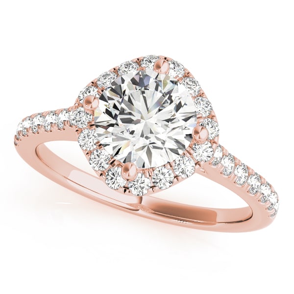 CERTIFIED 18K ROSE GOLD 1.55 CTW J-K/VS-SI1 DIAMOND HALO ENGAGEMENT RING (1 of 1)