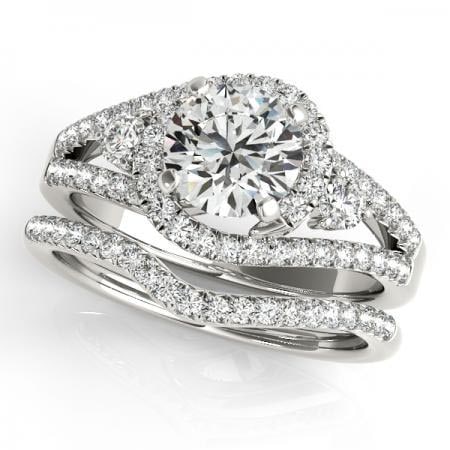 CERTIFIED 18KT WHITE GOLD 1.38 CTW J-K/VS-SI1 DIAMOND BRIDAL SET (1 of 1)