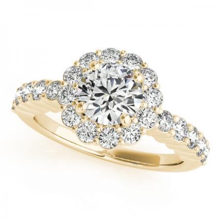 CERTIFIED 18K YELLOW GOLD 1.21 CTW J-K/VS-SI1 DIAMOND HALO ENGAGEMENT RING: CERTIFIED 18K YELLOW GOLD 1.21 CTW J-K/VS-SI1 DIAMOND HALO ENGAGEMENT RING (CENTER STONE DIAMOND .60 CTWW J-K/VS-SI1) please request ring size upon payment #PAPPS86395v3