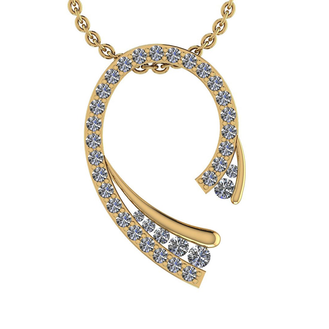 0.54 Ctw SI2/I1 Diamond 14K Yellow Gold Necklace: Center Stone Weight : 0.54 Ctw (Round Cut ) Center Stone Color : J-K Stone Clarity : SI2/I1 Center Stone Setting : Prong Metal Weight : Approx 3.00 Gram 14K Yellow Gold Necklace #PAPPS42617v8