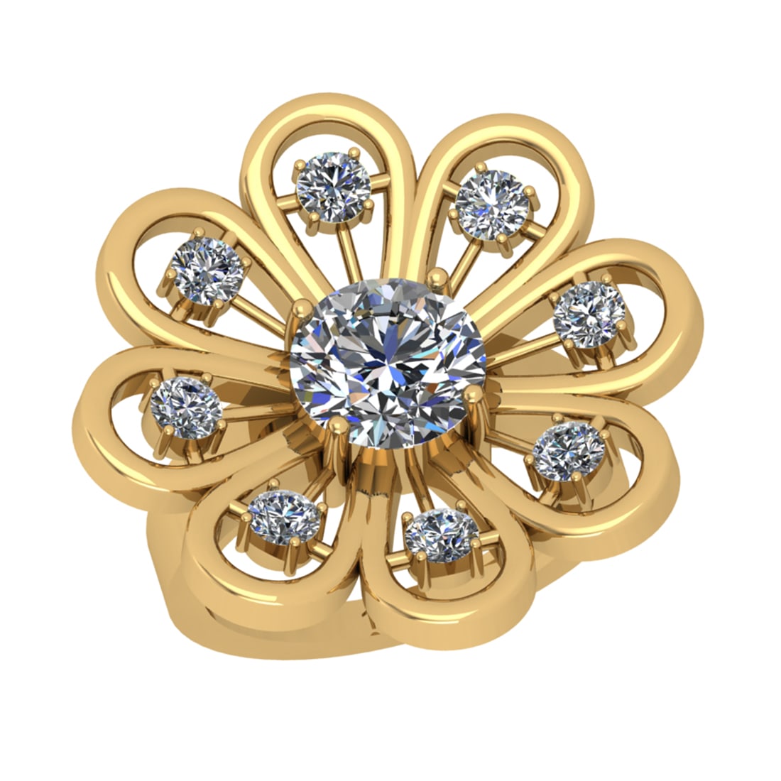 2.80 Ctw SI2/I1 Diamond 14K Yellow Gold Engagement Ring: Center Diamond Weight : 2.00 Ctw (Round Cut) Center Diamond Color : J-K Center Stone Setting : Prong Center Stone Clarity : SI2/I1 Side Stone Weight Of Ctw 0.80 Ctw Side Stone Color : J-K Stone Clarit