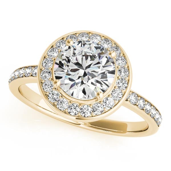 CERTIFIED 18K YELLOW GOLD 1.54 CTW J-K/VS-SI1 DIAMOND HALO ENGAGEMENT RING (1 of 1)
