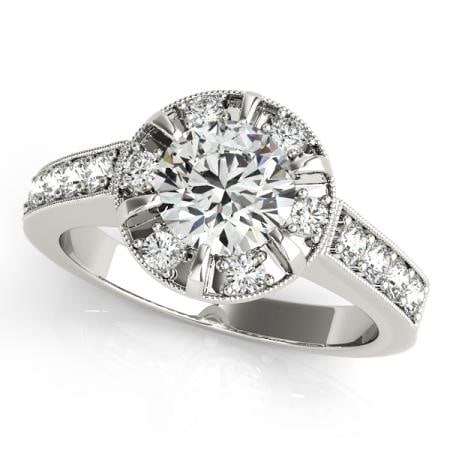 CERTIFIED PLATINUM 1.25 CTW J-K/VS-SI1 DIAMOND HALO ENGAGEMENT RING (1 of 1)