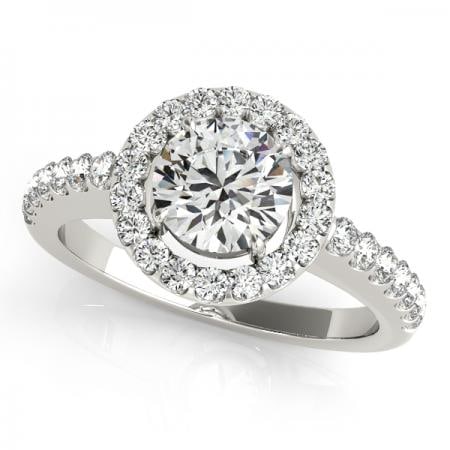 CERTIFIED PLATINUM 1.03 CTW J-K/VS-SI1 DIAMOND HALO ENGAGEMENT RING (1 of 1)