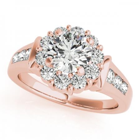 CERTIFIED 18K ROSE GOLD 1.54 CTW J-K/VS-SI1 DIAMOND HALO ENGAGEMENT RING (1 of 1)