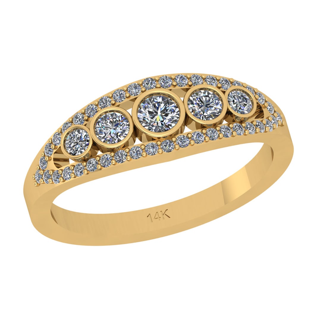 0.50 Ctw SI2/I1 Diamond 14K Yellow Gold Engagement Ring: Center Diamond Weight : 0.30 Ctw (Round Cut) Center Diamond Color : J-K Center Stone Setting : Prong Center Stone Clarity : SI2/I1 Side Stone Weight Of Ctw 0.20 Ctw Side Stone Color : J-K Stone Clarit