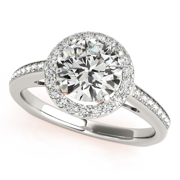 CERTIFIED TWO TONE GOLD 1.16 CTW J-K/VS-SI1 DIAMOND HALO ENGAGEMENT RING (1 of 1)