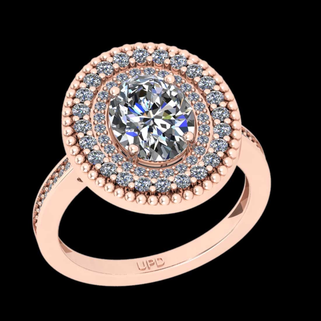2.52 Ctw VS/SI1 Diamond14K Rose Gold Engagement Ring: Center Diamond Weight : 2.00 Ctw ( Oval Cut) Center Color :-J-K Center Stone Clarity :- VS/SI1 Center Stone Setting : Prong Side Stone Weight Of Ctw 0.52 Ctw Side Stone Color : J-K Stone Clarity : VS/