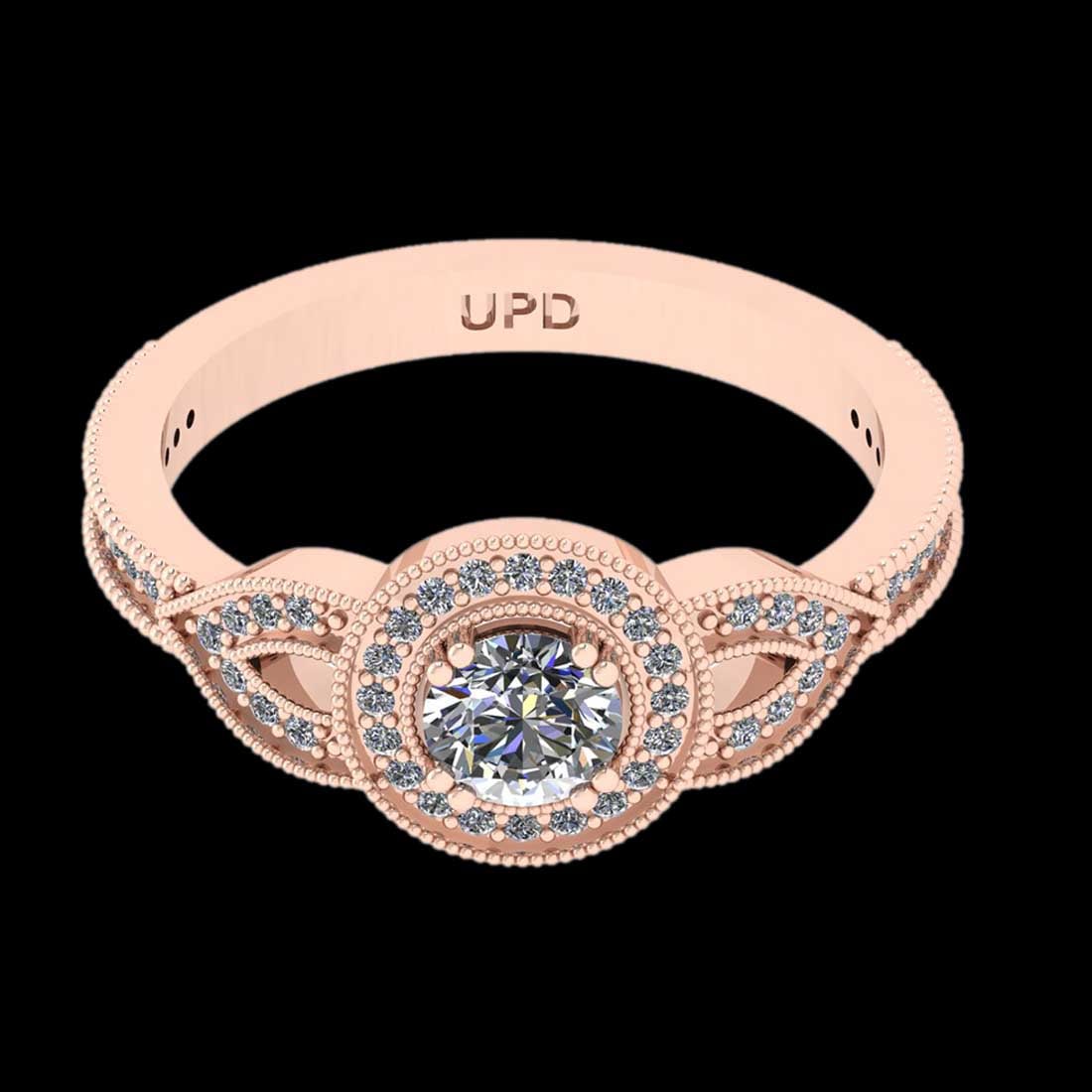 0.71 Ctw VS/SI1 Diamond 14K Rose Gold Engagement Halo Ring: Center Diamond Weight : 0.45 Ctw ( Round Cut) Center Color :-J-K Center Stone Clarity :- VS/SI1 Center Stone Setting : Prong Side Stone Weight Of Ctw 0.26 Ctw Side Stone Color : J-K Stone Clarity : VS