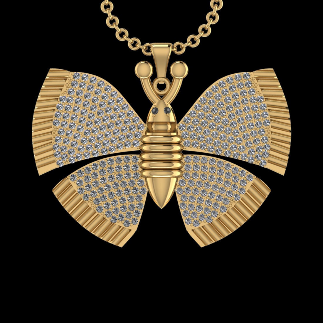 2.37 Ctw SI2/I1 Treated Fancy Black Diamond 18K Yellow Gold Pendant Necklac (1 of 1)