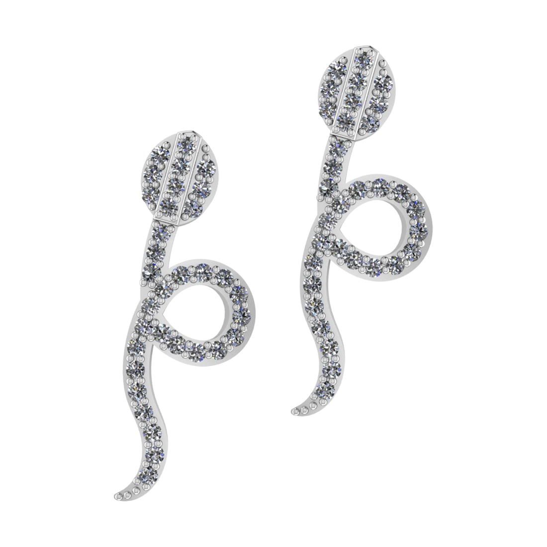 0.39 Ctw SI2/I1 Diamond 10k White Gold Snake Earrings: Total Diamond Weight : 0.39 Ctw ( Round Cut ) Diamond Color :- J-K Clarity : SI2/I1 Stone Setting : Prong Metal Weight : Approx 4.20Gram 10k White Gold Snake Earrings #PAPPS12884v11