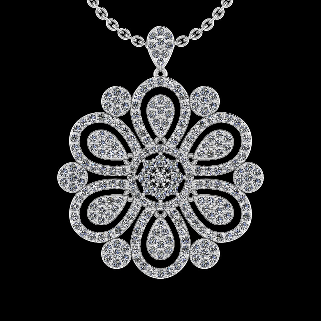 1.26 Ctw SI2/I1 Diamond 14K White Gold Pendant Necklace (1 of 1)