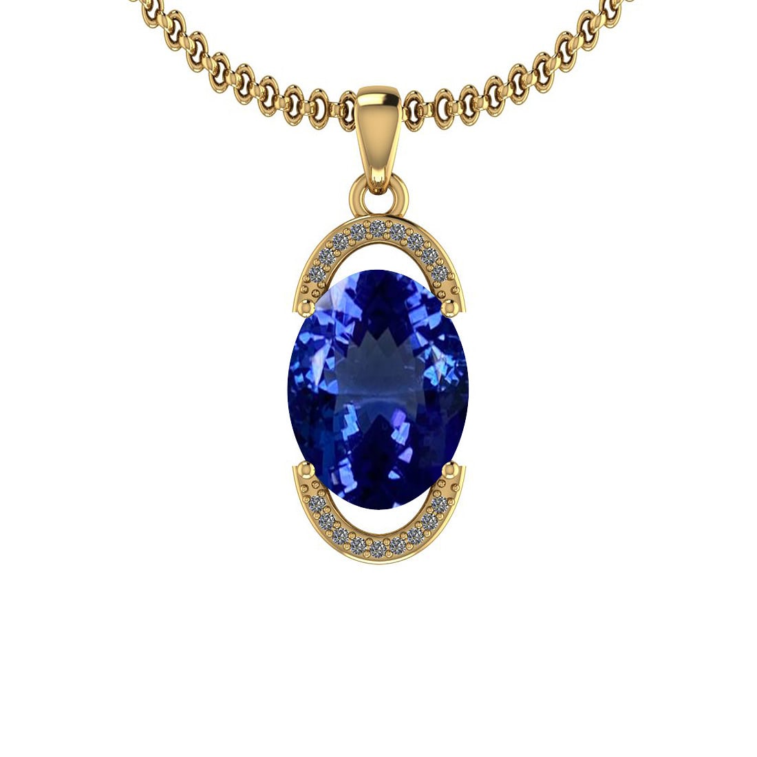 Certified 4.54 Ctw VS/SI1 Tanzanite And Diamond 14K Yellow Gold Vintage Sty: Center Stone Approx Weight: 4.44 Ctw (1 Pcs Oval Cut) Center Stone Color: Tanzanite Center Stone Setting: Prong Side Stone 0.10 Ctw Side Stone Color: G-H Stone Clarity: VS/SI1 Stone Setting: Prong Met