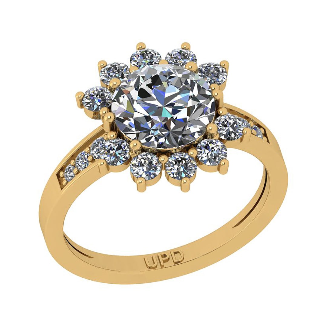 2.79 ctw GIA Certified Center StoneDiamond 14K Yellow Gold Ring: Center Diamond Weight :-2.00 Ctw (Round Cut) GIA Certified Center StoneCenter Color :- I-J Stone Clarity : SI2/I1 Stone Setting : Prong Side Stone Weight Of Ctw 0.79 ctw Side Stone Color : I-J Stone C