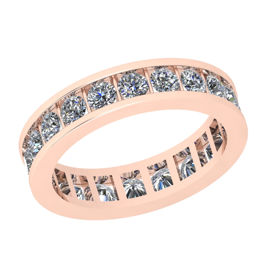 3.00 Ctw SI2/I1 Diamond 14K Rose Gold Men s Band Ring (1 of 2)
