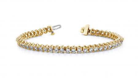 14K YELLOW GOLD 1 CTW G-H SI2/SI3 SCOOP LINK DIAMOND TENNIS BRACELET (1 of 1)