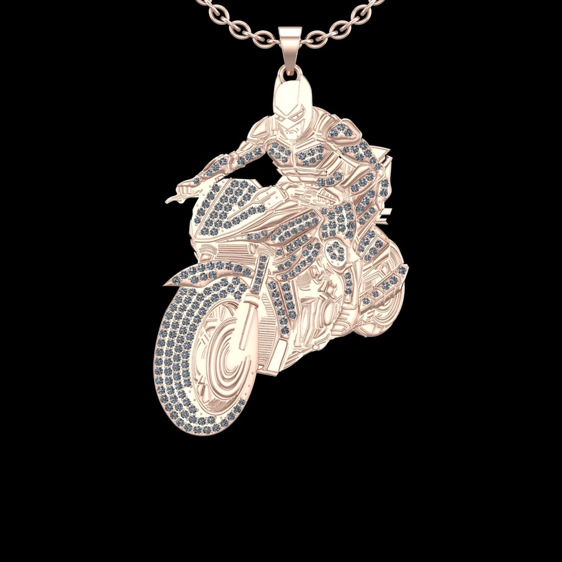 2.87 Ctw SI2/I1 Diamond 18K Rose Gold Hip Hop Style Necklace (1 of 1)