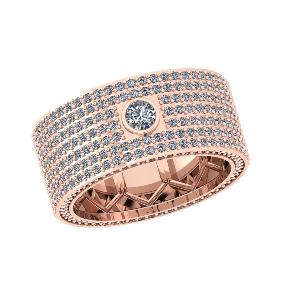 2.22 Ctw SI2/I1 Diamond 18K Rose Gold Engagement Ring: Center Diamond Weight : 0.10 Ctw ( Round Cut) Center Diamond Color :-J -K Center Stone Setting : Prong Clarity : SI2/I1 Total Weight Of Ctw 2.12 Ctw Color : J -K Clarity : SI2/I1 Stone Setting :