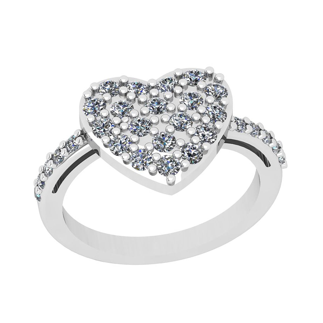 Certified 0.45 Ctw VS/SI1 Diamond 18K White Gold Heart Shape Promise Ring: Center Approx Weight: 0.45 Ctw (Round Cut) Center Diamond Color: H-I Center Clarity: VS/SI1 Center Setting: Prong Metal Approx Weight: 3.80 Gram 18K White Gold Heart Shape Promise Ring Size: 6
