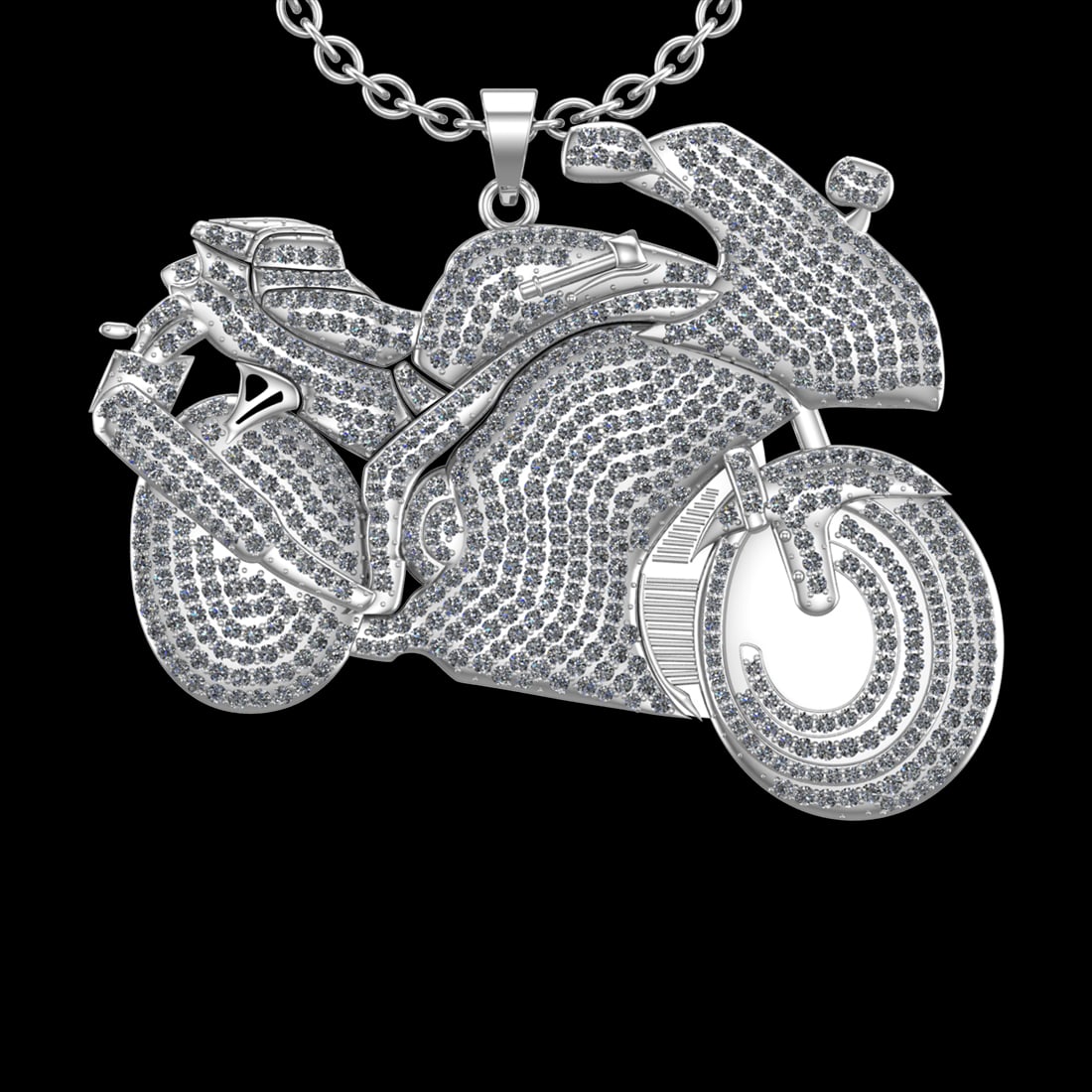 8.71 Ctw SI2/I1 Diamond 18K White Gold Hip Hop Style Necklace (1 of 1)