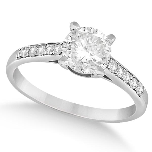 Cathedral Style Round Diamond Engagement Ring 14k White Gold 3.00ctw (1 of 1)