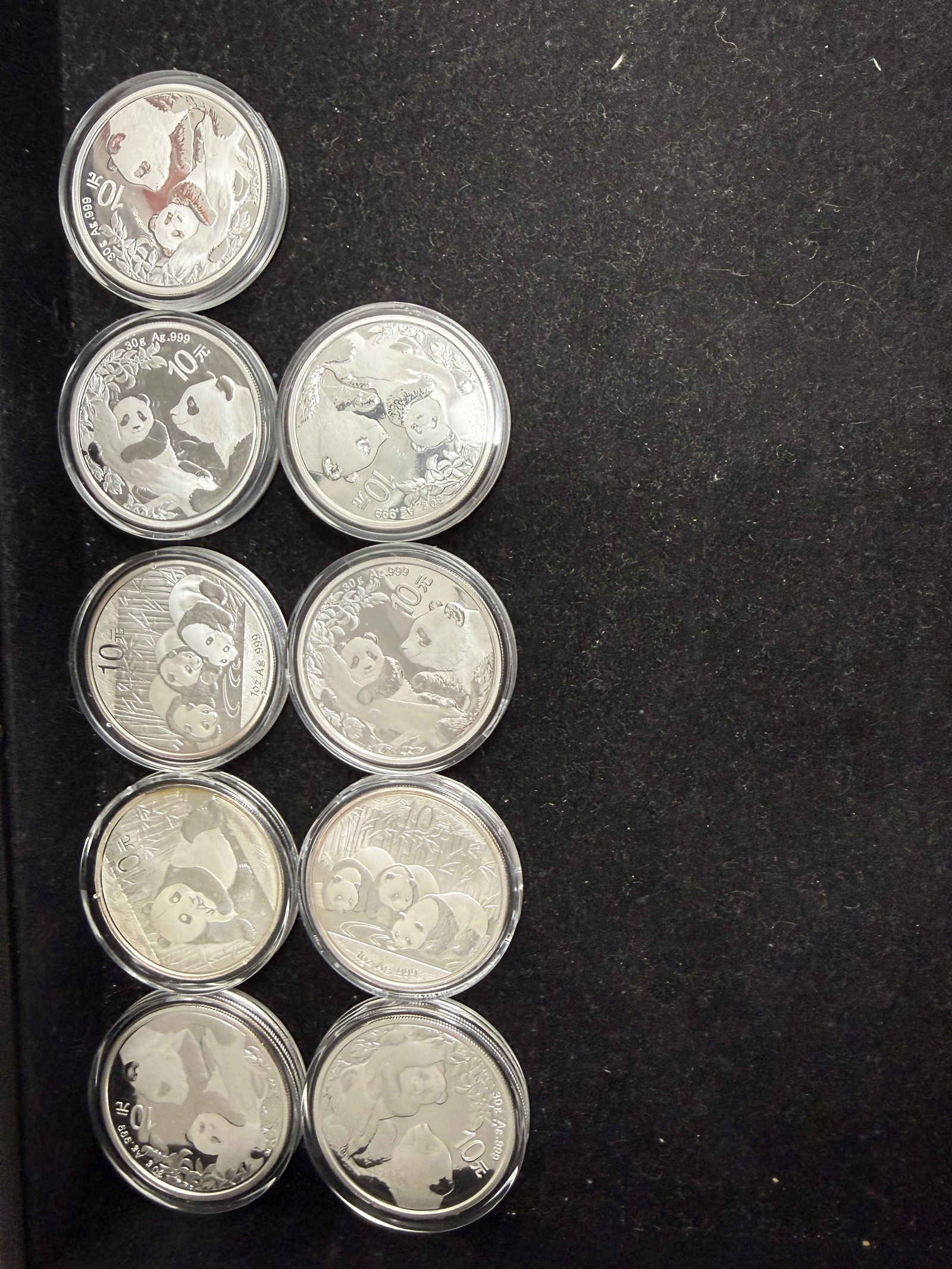 Lot Of 30 Grams And 1 Ounce Pure Silver Coins Chinese Silver Panda .999 9 P: Lot Of 30 Grams And 1 Ounce Pure Silver Coins Chinese Silver Panda .999 9 Pieces #PAPPS98476v15