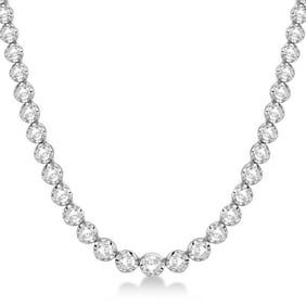 Eternity Diamond Tennis Necklace 14k White Gold
