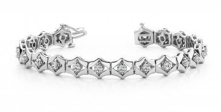 14KT WHITE GOLD 1 CTW G-H SI2/SI3 FLOATING DIAMOND BOX DIAMOND BRACELET (1 of 1)