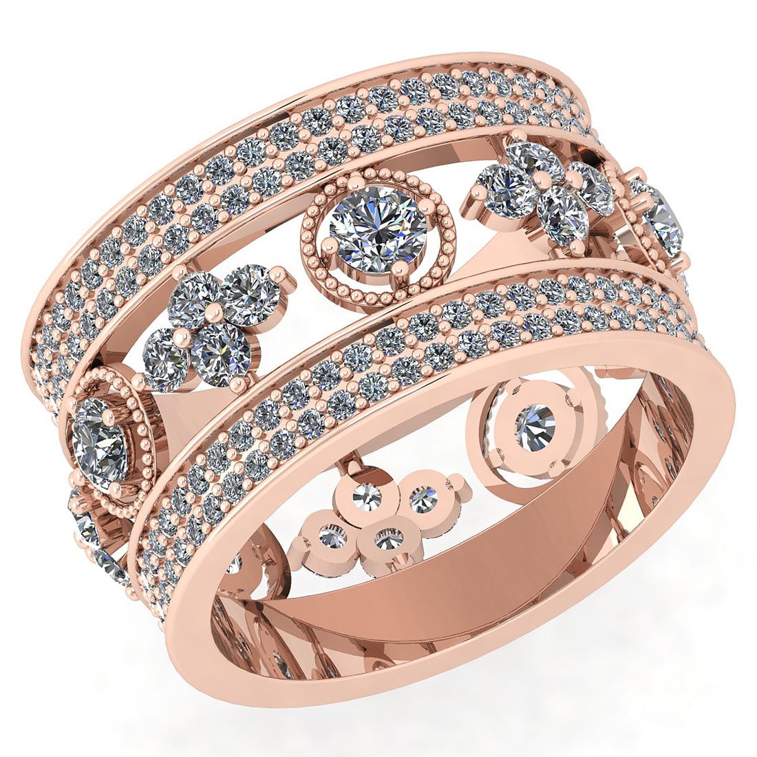 2.15 Ctw SI2/I1 Diamond 14K Rose Gold Men s Band Ring: Center Diamond Weight : 0.50 Ctw (5 Pec Round Cut) Center Diamond Color : J-K Center Stone Setting : Prong Center Stone Clarity : SI2/I1 Side Stone Weight Of Ctw 1.65 Ctw Side Stone Color : J-K Stone