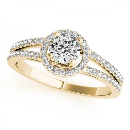 CERTIFIED 18K YELLOW GOLD .95 CTW J-K/VS-SI1 DIAMOND HALO ENGAGEMENT RING (1 of 1)