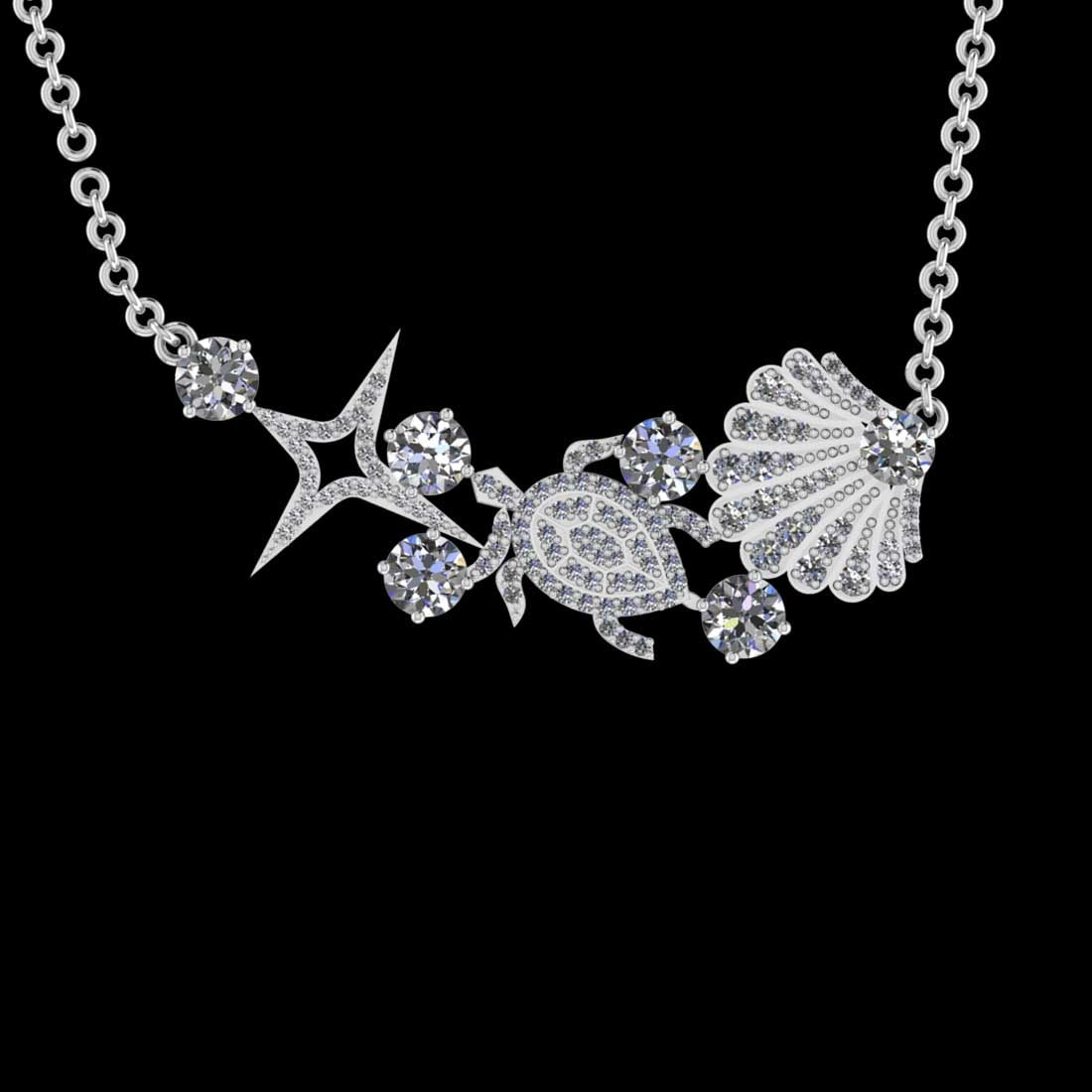 2.43 Ctw SI2/I1 Diamond 10K White Gold Pendant Necklace: Center Diamond Weight : 1.70 Ctw ( 6pec Round Cut) Center Diamond Color :-J-K Setting : Prong Side Weight Of Ctw 0.73 Ctw Color : J-K Clarity : SI2/I1 Stone Setting : Prong Metal Weight : Approx 7.80