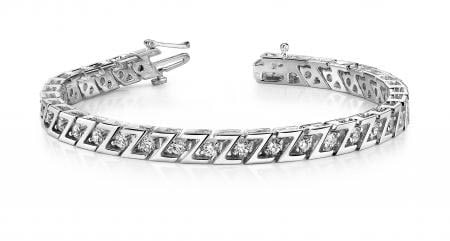 14KT WHITE GOLD 1 CTW G-H SI2/SI3 Z LINK DIAMOND TENNIS BRACELET (1 of 1)